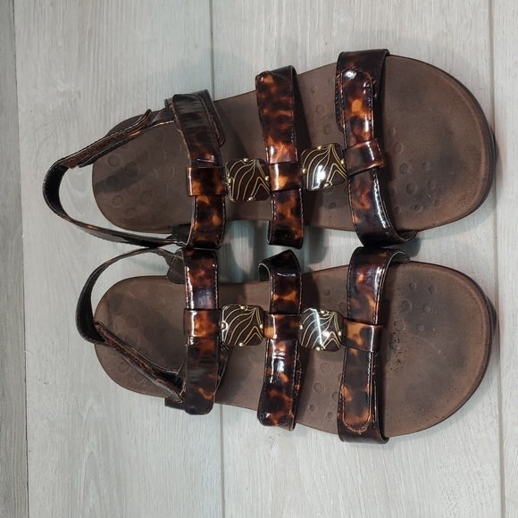 Vionic Women Amber Tortoise  Hook&loop Sandals shoes sz 8 - Picture 4 of 13